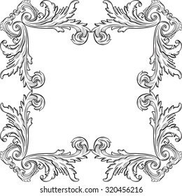 Vector Black White Vintage Square Frame Stock Vector (Royalty Free ...