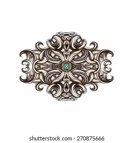 frame vintage baroque flowers vector