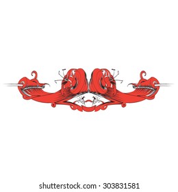 frame vintage baroque flowers vector
