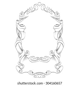 frame vintage baroque flowers vector