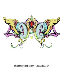 frame  vintage baroque flowers vector, an isolated pattern, design vignettes for books and picture frames