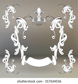 frame vintage baroque flowers vector