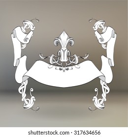 frame vintage baroque flowers vector