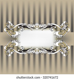 frame vintage baroque flowers vector, decor elements isolated