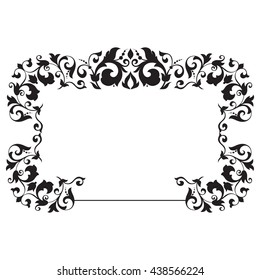 Frame. Vintage baroque ornament. Retro pattern antique style acanthus. Decorative design element filigree calligraphy