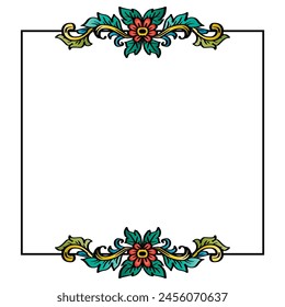 Frame vintage floral decorative elements for design.