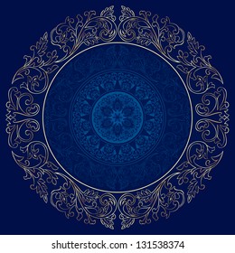 Frame with vintage floral patterns. Vector background