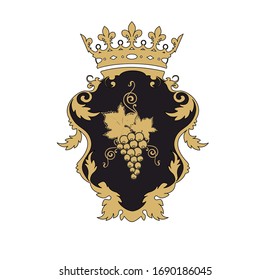 FRAME VINTAGE GOLD ILLUSTRATION ROYAL CREST