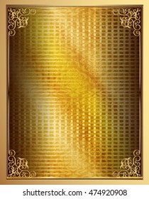 frame vintage golden design background