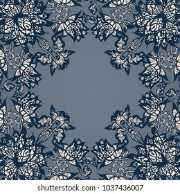 Frame with vintage lace flowers