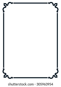 Frame vintage line border vector isolated simple