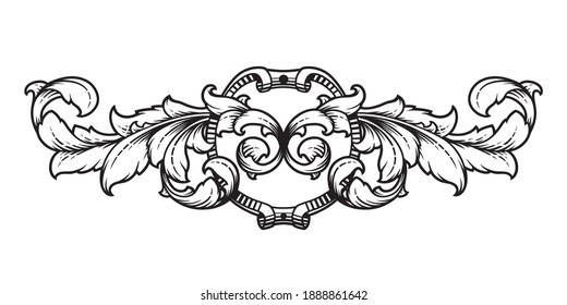 Frame with vintage pattern .