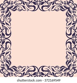 Frame with vintage pattern.Background with floral design.