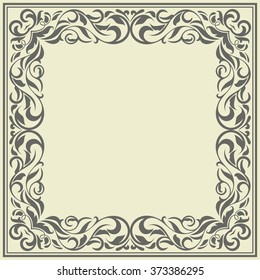 Frame with vintage pattern.Background with floral design.