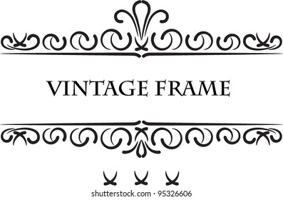 Frame in vintage style, elements for design