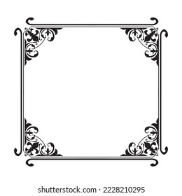 Frame, in vintage style with elements of ornament, Vector illustration eps 10, Art.	