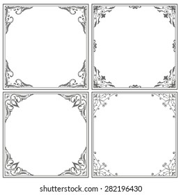 Frame in vintage style with filigree pattern