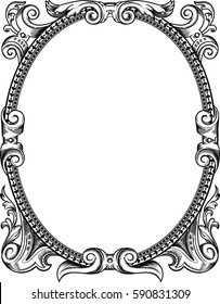 Frame in vintage style. Old vector elements isolated on white background