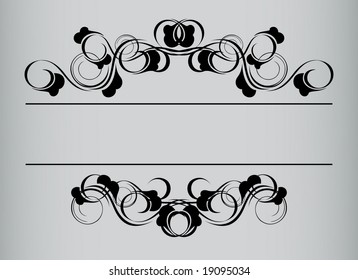 Frame in vintage style. Symmetric inward. Vector Illustration