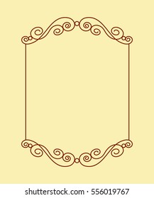 Frame .Vintage vector.Well built for easy editing . Brown on beige.Vector illustration.