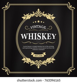 frame vintage Whiskey Label design retro vector illustration