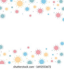 Frame with viruses vector illustration isolated on white background. With place for text. Background. For posters, information booklets, leaflets.