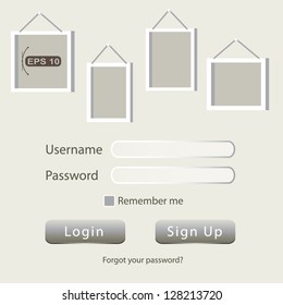 frame wall  log-in interface concept design sample