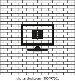 Frame warnings, important information security. icon. vector design