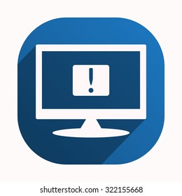 Frame warnings, important information security. icon. vector design, blue button for Mobile Applications