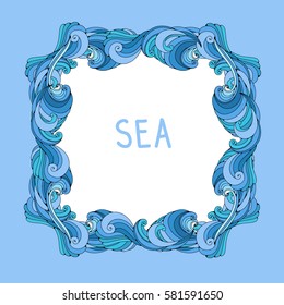 Frame with water wave