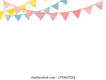 Frame of watercolor garland, vector illustration