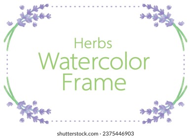 Frame with watercolor herbs. Vector illustration.