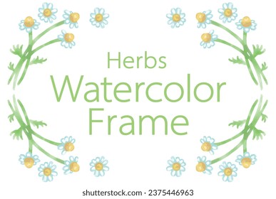 Frame with watercolor herbs. Vector illustration.