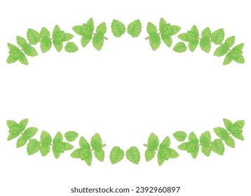 Frame with watercolor herbs. Vector illustration.
