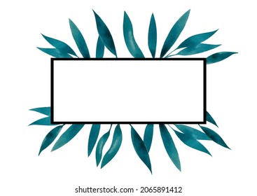Frame with watercolor leaves. Making an invitation to a wedding, a bachelorette party in the boho style. Vector illustration
