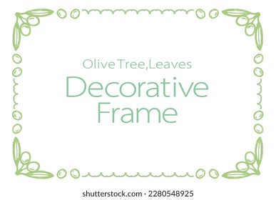 Frame with watercolor olives. Vector illustration.