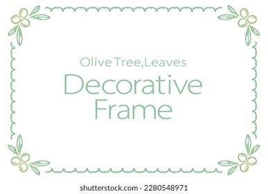 Frame with watercolor olives. Vector illustration.