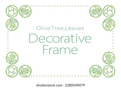 Frame with watercolor olives. Vector illustration.