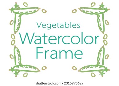 Frame with watercolor vegetables. Vector illustration.