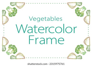 Frame with watercolor vegetables. Vector illustration.
