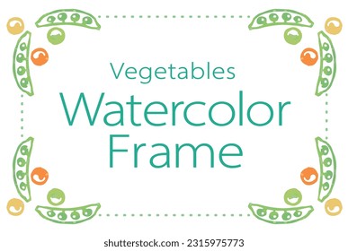 Frame with watercolor vegetables. Vector illustration.
