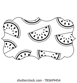 frame with watermelon pattern background