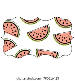 frame with watermelon pattern background