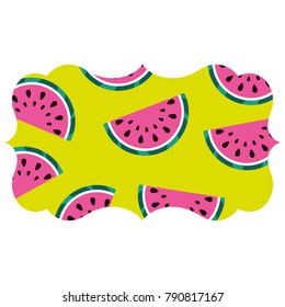 frame with watermelon pattern background