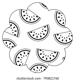 frame with watermelon pattern background