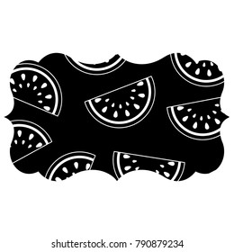 frame with watermelon pattern background