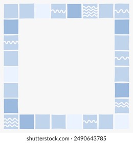 Frame with with waves. A more nautical background is perfect for holiday, children's party designs.