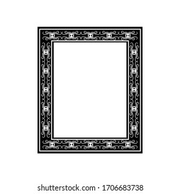 Frame with wavy line. Fashion decorative graphic design. Modern decoration to stylish frame. Monochrome template for prints, vignette, photograph,banner , blank. Design element. Vector illustration