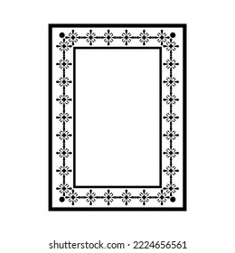 Frame with wavy line. Fashion decorative graphic design. Modern decoration to stylish frame. Monochrome template for prints, vignette, photograph,banner , blank. Design element. illustration
