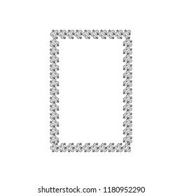 Frame with wavy line. Fashion graphic background. Modern stylish abstract texture. Monochrome template for prints, textiles, wrapping, wallpaper, photo, etc. Design element. Vector illustration